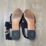 & Other Stories & Other Stories Black Twill Slingback Buckled Sandals Women’s 8 Wide Strap Flats Photo 11