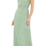 Mac Duggal NWOT  Bead & Sequin Full-Length Column Gown Women's Mint Green Size 16 Photo 0