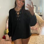 Aerie Black  Cropped Crewneck Photo 0
