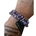Pair of Pink and Purple Crystal Stretch Bracelets Photo 5