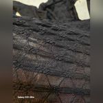 Hem & Thread  Midnight Black Lace Textured Long Sleeve Blouse Photo 4