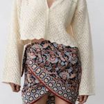 ZARA  Cream Crochet Knit Cropped Cardigan Size Medium Bell Sleeve 4331/120 Photo 0