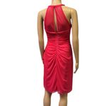 David's Bridal  Side Cascade Sleeveless High Neckline Punch Mesh Chiffon Overlay 2 Photo 4