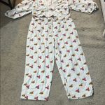 Farm Rio  Mixed Flowers Embroidered Top and Pants set size XL EUC Photo 2