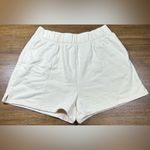 Nuuds Women’s Size M Cream PJ Fleece Pockets Shorts Size M Photo 2