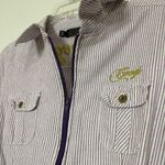 COOGI vintage purple striped cotton full zip long sleeve belted dress size XL Photo 1