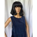 Laura Ashley Vintage Y2k navy pinafore overall jumper velvet midi dress 10 Photo 13