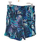 Simple Styled Womens High waist‎ Trouser Shorts Blue Black Floral Size Small Photo 0