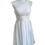 Donna Morgan NWT  One Shoulder Chiffon Pleated Dress Off White Size 4 Photo 0