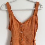 Anthropologie  Gauzy Romper Size Medium Cedar Button Front Pocket Sleeveless Boho Photo 3