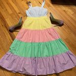 English Factory Colorblock Pastel Rainbow π Tires Summer Dress A-line Fit Flare Coquette Coastal Cottage Barbie Photo 9