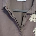 Fabiana Filippi Embroidered Silk and Cotton Contrasting Polo Shirt XXL Purple Size 18 Photo 2