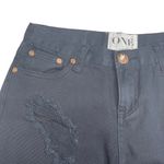 One Teaspoon new š¤ Awesome Baggies Shredded Crop Denim Jean š¤ Fox Black š¤ 24 Photo 5