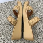 White Mountain Slide Wedge Slip On Sandals Size 11 Tan Braided Photo 5