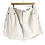 Madewell  Rigid Denim A-Line Off White Dolphin Hem Mini Skirt Size 33 Photo 0