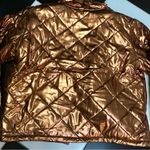 NWT Tach Geo Quilted Puffer Coat Metallic Bronze Copper Jacket Cottagecore sz L Gold Size L Photo 7