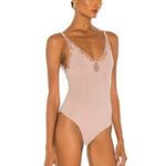 Free People  Women’s Lea Floral Embroidery Bodysuit – Pearl Pink – Size S NWT Photo 4