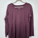 Duluth Trading Company Dark Purple Eggplant Long Sleeve Midi Activewear Dress Size L Photo 4