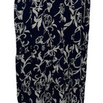 Moon Orchid Navy Floral Maxi Skirt Tiered Ruffle Elastic Waist XXL Blue Photo 0