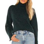 autumn cashmere  Boxy Mock Neck Sweater in Fir Green XSmall New Knit Top Photo 0