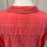 Christopher & Banks  Large Coral Textured Semi-Sheer Button Down Blouse Top Photo 8