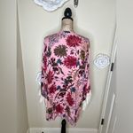 Umgee NTM: Pink & Multicolored Floral Kimino with Fringe Cuffs Size Large Photo 9