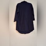 Eileen Fisher  linen blend 3/4 sleeve buttoned tunic top blue size small Photo 7