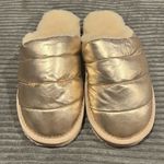 Alpine Design  Slippers Womens Sz 8 Lara Metallic Gold Sherpa Puffer Wool Blend Photo 0