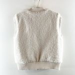 Mint Velvet Knit Mix Full Zip Sleeveless Gilet Vest Cream Small White Photo 3