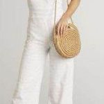 Lauren James  NWT white eyelet halter jumpsuit medium $188 Photo 0