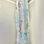 THEIA Sequin Tie Dye‎ Maxi Dress Spaghetti Straps Formal Evening Gown Size 14 White Photo 1
