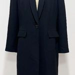 Le Suit  Women's Black Long Sleeve Single Breasted Long Coat Jacket Size 12 Photo 0