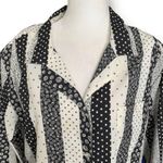 Vintage 90s Shirt Black White Semi Sheer Abstract Geometric Stripes 14 Eclectic Photo 1