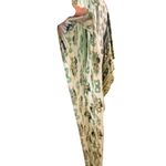 Vintage 60s 70s Miss Bernie’s Kaftan Sage Green Floral Bow print grandmacore Size undefined Photo 3