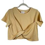 Sabo Skirt Riz Twist Top Short Sleeve Crop Cream Terry NWT Womens Large US 8 Photo 1