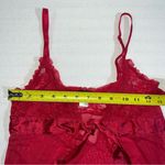 Frederick's of Hollywood Red Lacy Lingerie Chemise Size Small Valentines Bow Sexy Photo 5