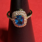 Bomb Party RBP6643 “Imagine This” LC Spinel on Gold Plating Size 9 Ring NWT Blue Photo 0