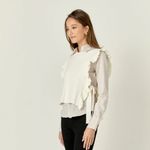 English Factory  ivory open side ribbed sweater vest size small cottage peasant Photo 1