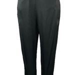 Anthropologie Black Silk Satin Tie Belt High Waist Ankle Crop Trousers Pants 2 Photo 2