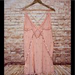 Free People  | Chloe Embroidered Slip Mini Dress in Sweet Peach Photo 7
