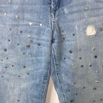 BLANK NYC Embellished Studded Girlfriend Crop Light Wash Western Jeans Size 28 Photo 5