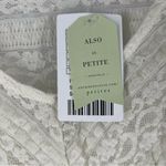 Anthropologie Lilka Ivory Lace Stretch 3/4 Sleeve Swing Top Lightweight Sheer Photo 2