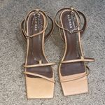 ALOHAS  Straps Chain Square Toe Leather Strappy Sandals Camel 42 /‎ 11-11.5 Photo 3