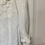 Nicole Miller  White 100% Linen Blouse Size XL Photo 2