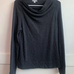 James Perse Standard  Dark Gray Cowl Neck Long Sleeve Shirt Photo 0