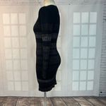 John + Jenn Black and Silver Grey Striped Ribbed Bodycon Long Sleeve Dress Size Photo 3