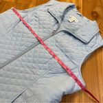 Christopher & Banks  Solid Blue Quilted Full Zip Vest Blue Pockets Large Photo 3