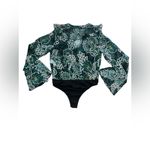 Band of Gypsies Band of the Free Womens Bonnie Emerald Floral Long Sleeve Bodysuit Photo 3
