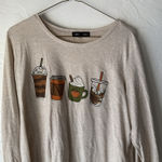 State of Mine State of Mine Shirt Womens Large Beige Coffee Pumpkin Spice Latte Graphic Fall Photo 0