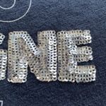 J.Crew  Navy Blue Sequin Lamrbrusco Champagne Prosecco Shirt Size XS GUC #0122 Photo 2